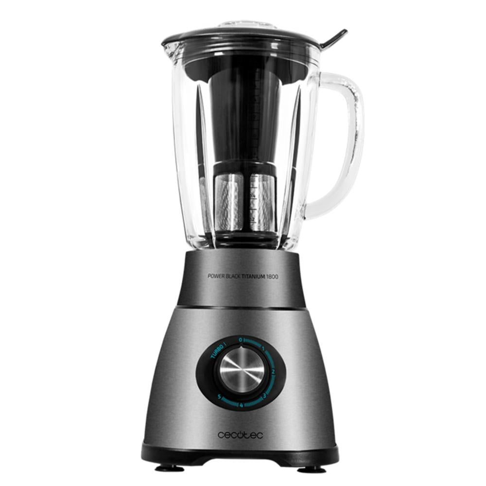 Batidora de vaso cecotec power black titanium 1800w 2.1l