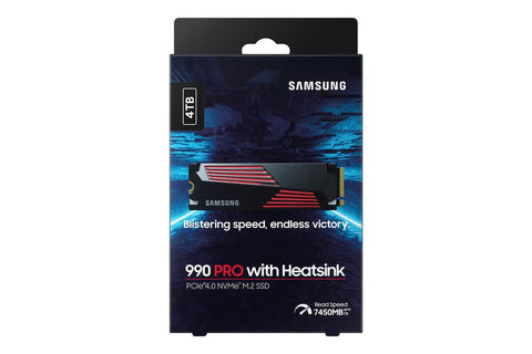 Disco duro interno solido ssd samsung 990 pro heatsink 4tb pcie 4.0 nvme