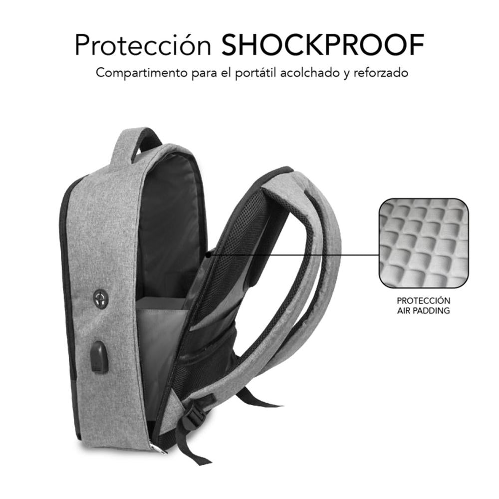 Mochila para portatil subblim secure v2 ap 16pulgadas negro - gris