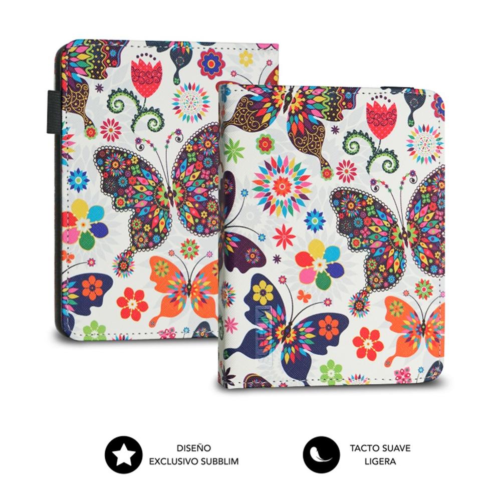 Funda subblim clever ebook case 6pulgadas mariposas