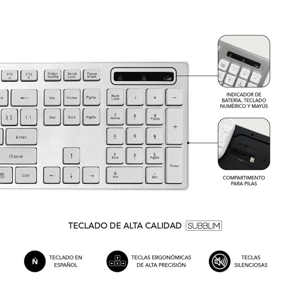 Teclado + raton subblim subkbw - ceke10 inalambrico