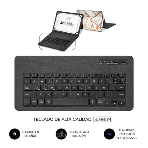 Funda subblim subkt5 - bttw10 para tablet 11pulgadas trendy marmol blanco