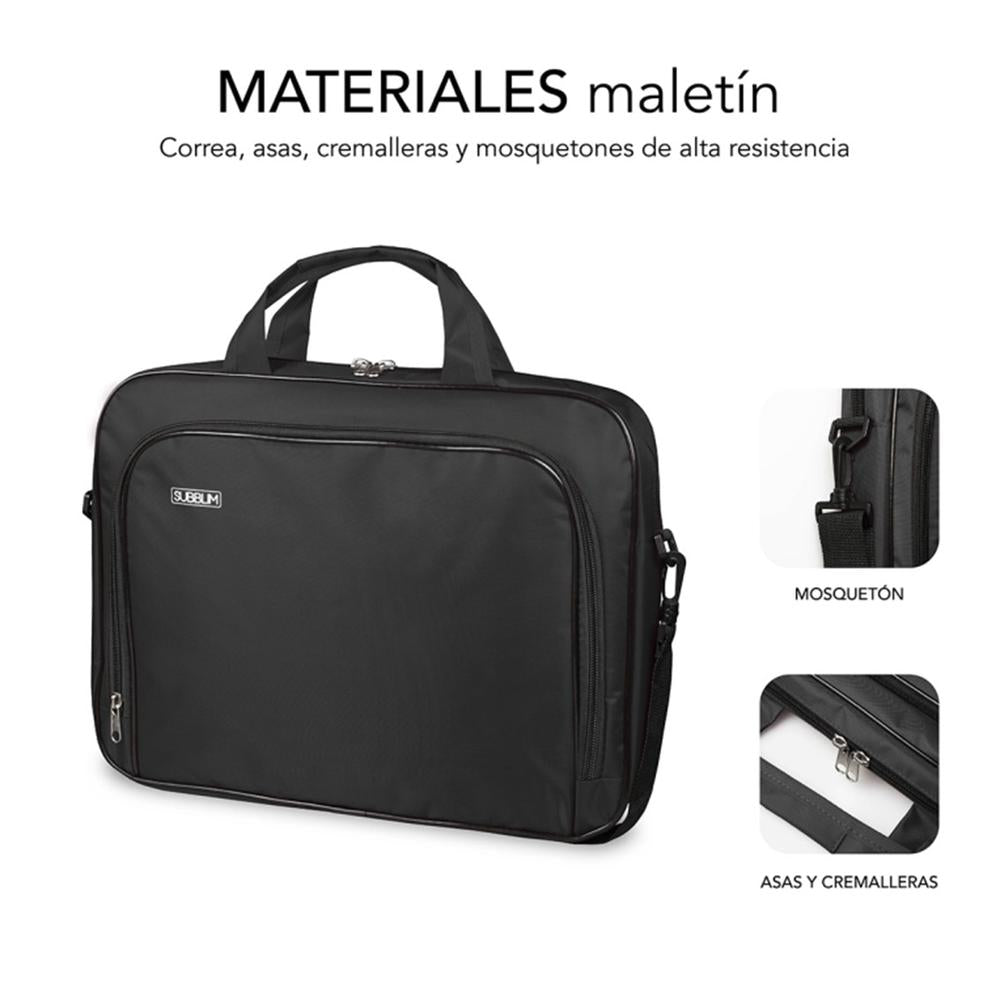 Maletin subblim oxford para portatil 13.3pulgadas - 14pulgadas negro