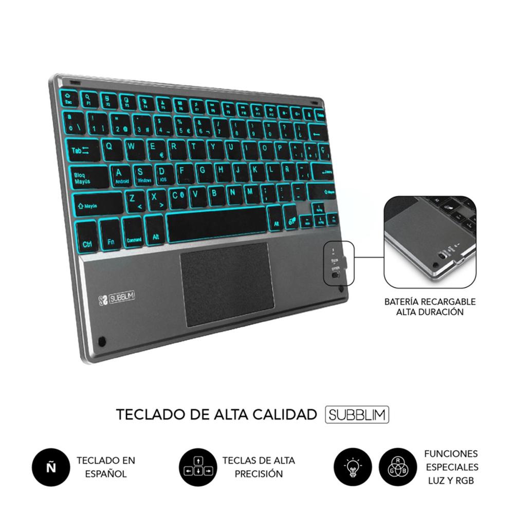 Funda + teclado subblim para ipad pro 11pulgadas negro - gris