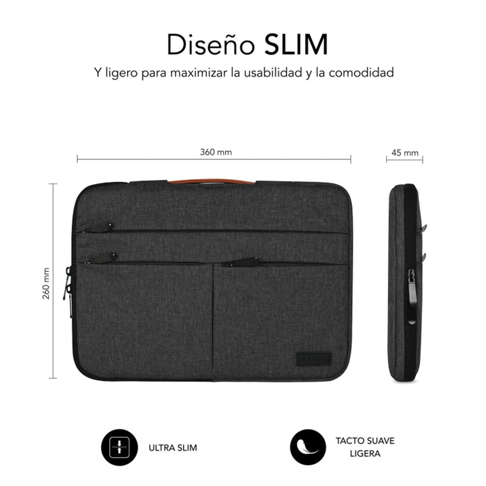 Funda subblim air padding 360 sleeve para portatil 13.3pulgadas - 14pulgadas gris oscuro