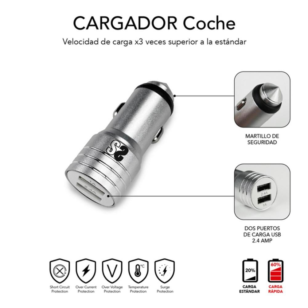 Cargador coche subblim 12w usb tipo a