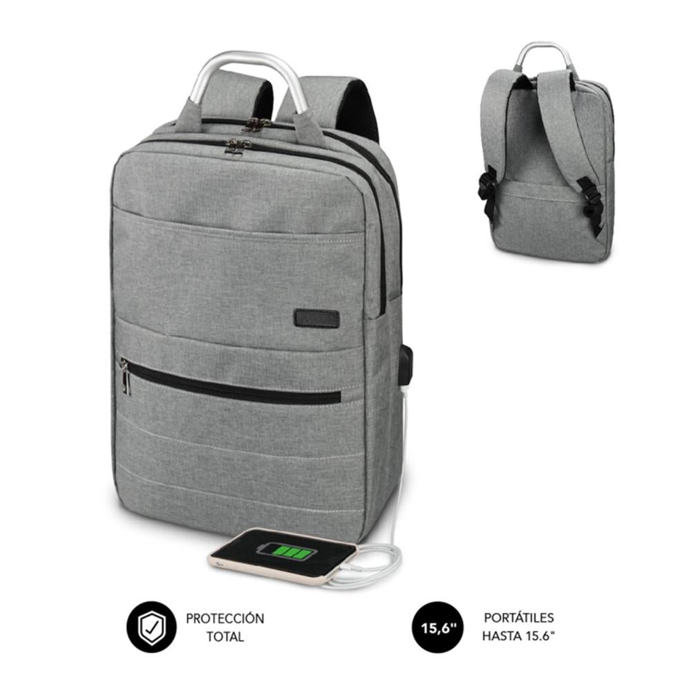 Mochila subblim elite airpadding para portatil 15.6pulgadas gris