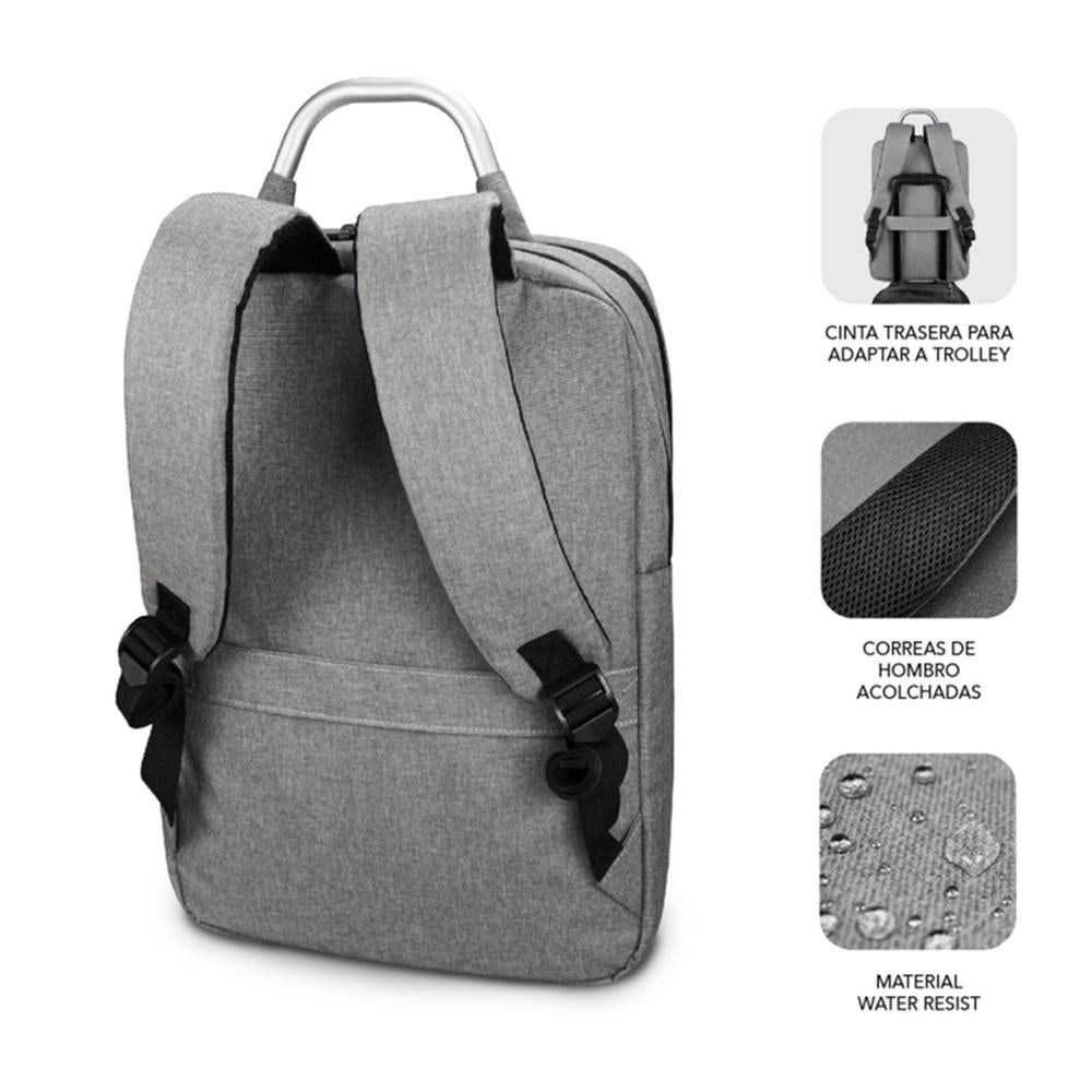 Mochila subblim elite airpadding para portatil 15.6pulgadas gris