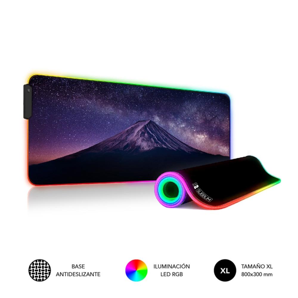 Alfombrilla subblim mouse pad premium led rgb mount