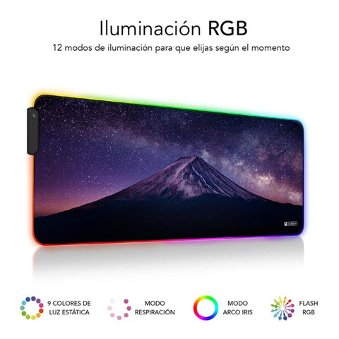 Alfombrilla subblim mouse pad premium led rgb mount