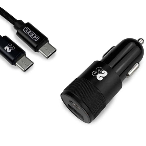 Cargador coche subblim 20w usb tipo a - usb tipo c + cable usb tipo c