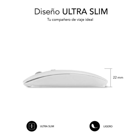 Raton inalambrico subblim dual flat blanco