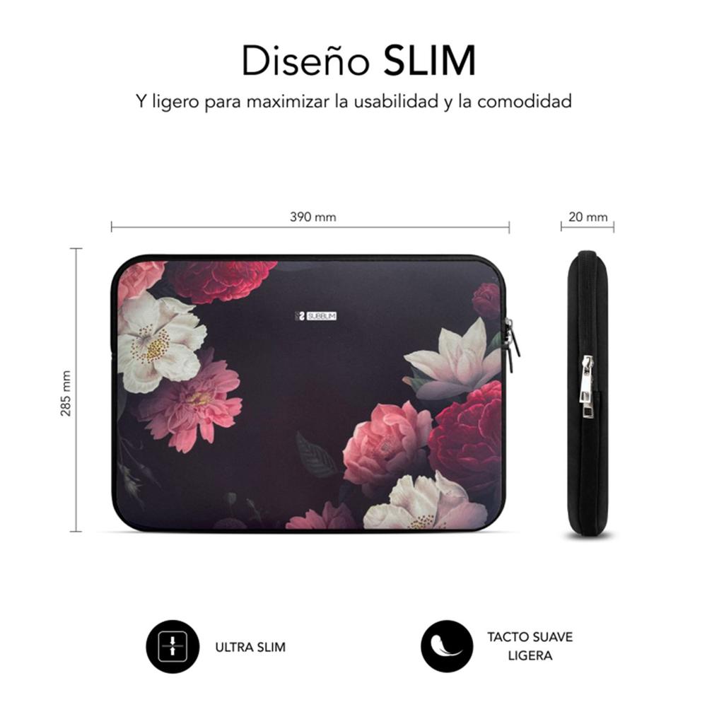 Funda subblim trendy sleeve para portatil 15.6pulgadas neo flowers