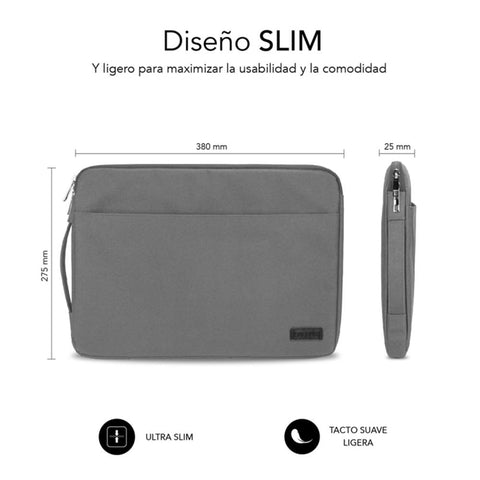 Funda subblim urban laptop sleeve para portatil 13.3pulgadas - 14pulgadas gris