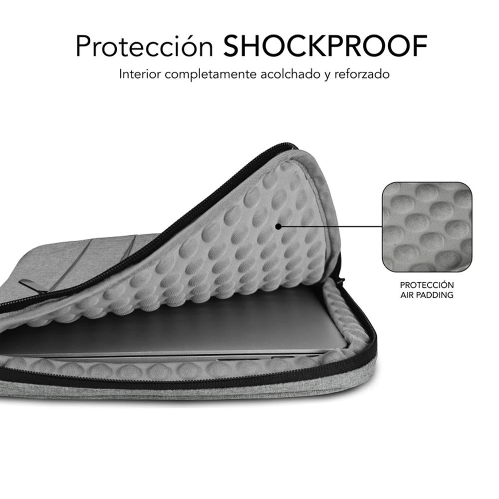 Funda subblim air padding 360 sleeve para portatil 13.3pulgadas - 14pulgadas gris