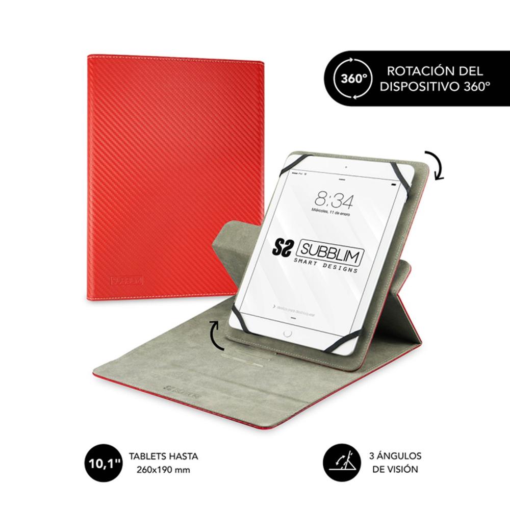 Funda subblim rotate 360 executive case para tablet 10.1pulgadas rojo