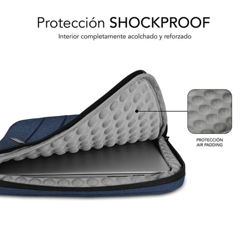 Funda subblim air padding 360 sleeve para portatil 15.6pulgadas azul