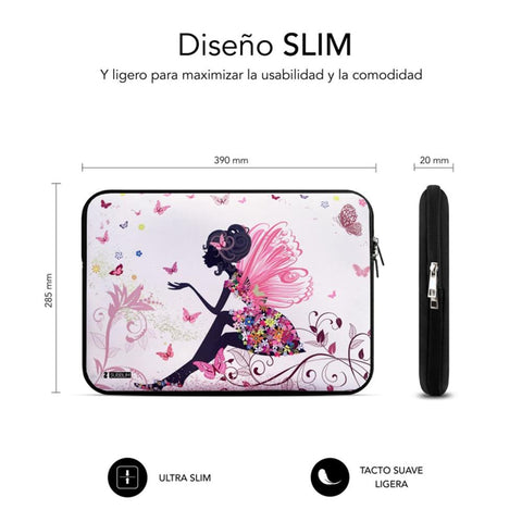 Funda subblim trendy sleeve para portatil 15.6pulgadas neo hada