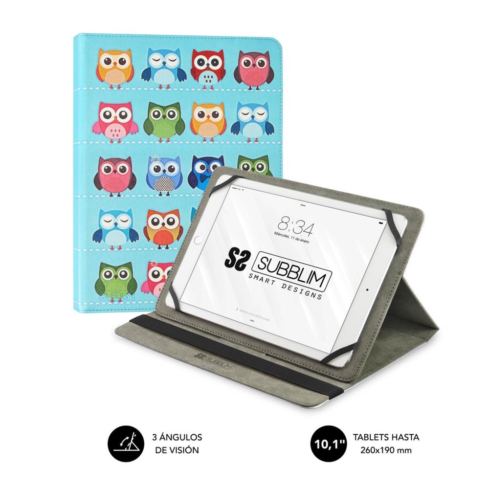 Funda subblim trendy case para tablet 10.1pulgadas buhos