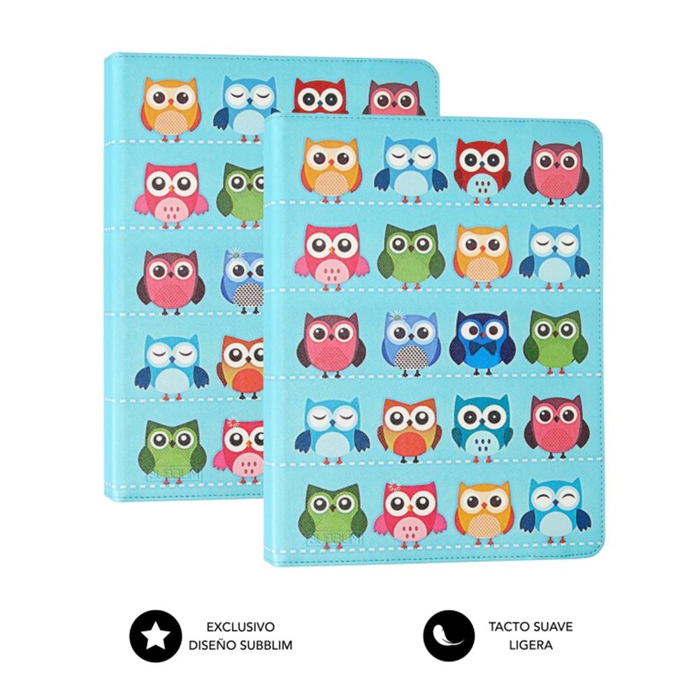 Funda subblim trendy case para tablet 10.1pulgadas buhos