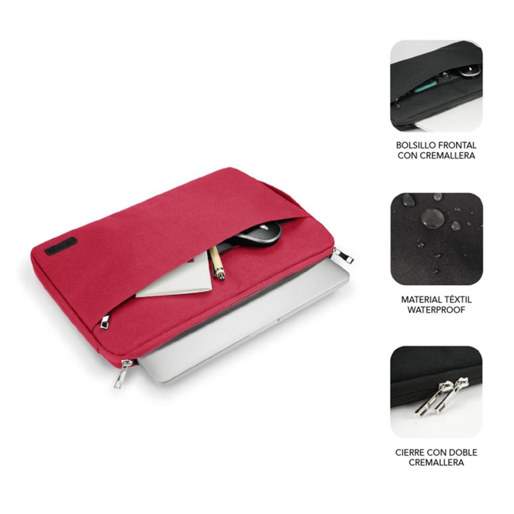 Funda subblim urban laptop sleeve para portatil 15.6pulgadas rojo