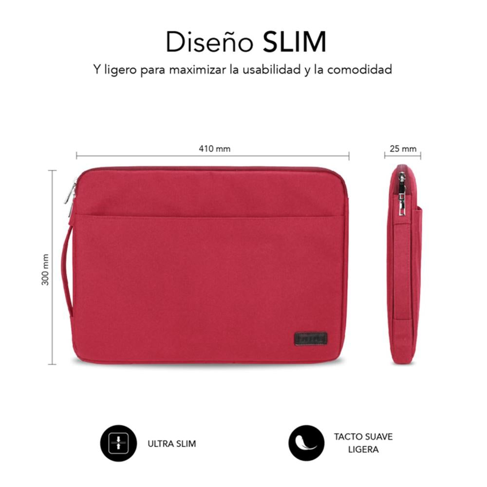 Funda subblim urban laptop sleeve para portatil 15.6pulgadas rojo