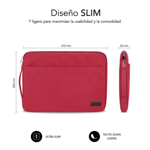 Funda subblim urban laptop sleeve para portatil 15.6pulgadas rojo