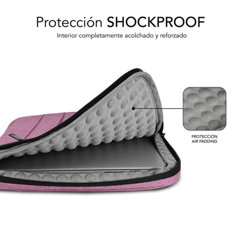 Funda subblim air padding 360 sleeve para portatil 15.6pulgadas rosa