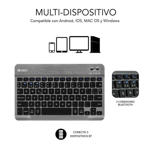 Funda + teclado subblim para samsung gt a8 10.5pulgadaspulgadas x200 - 205