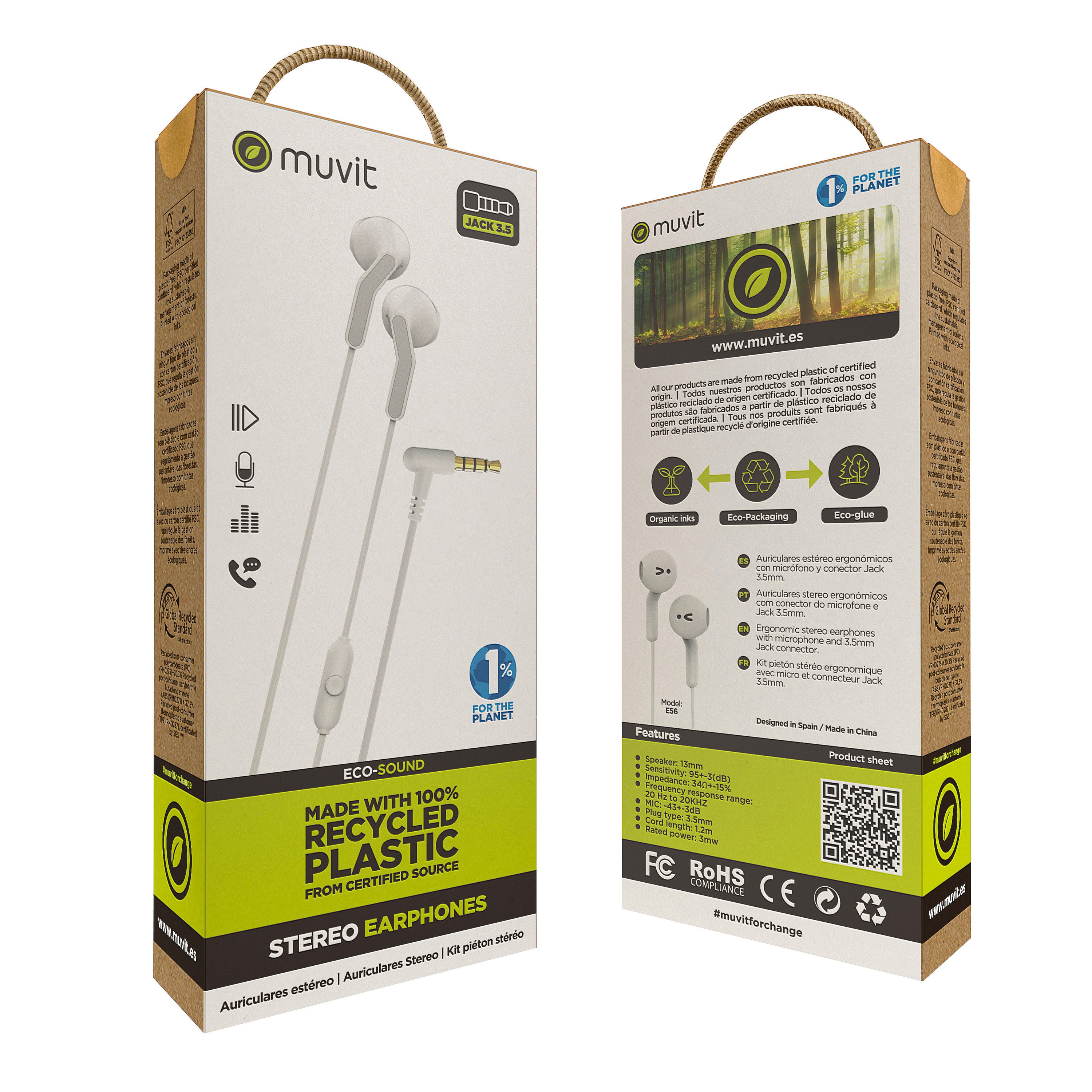 Auriculares muvit e56 blanco