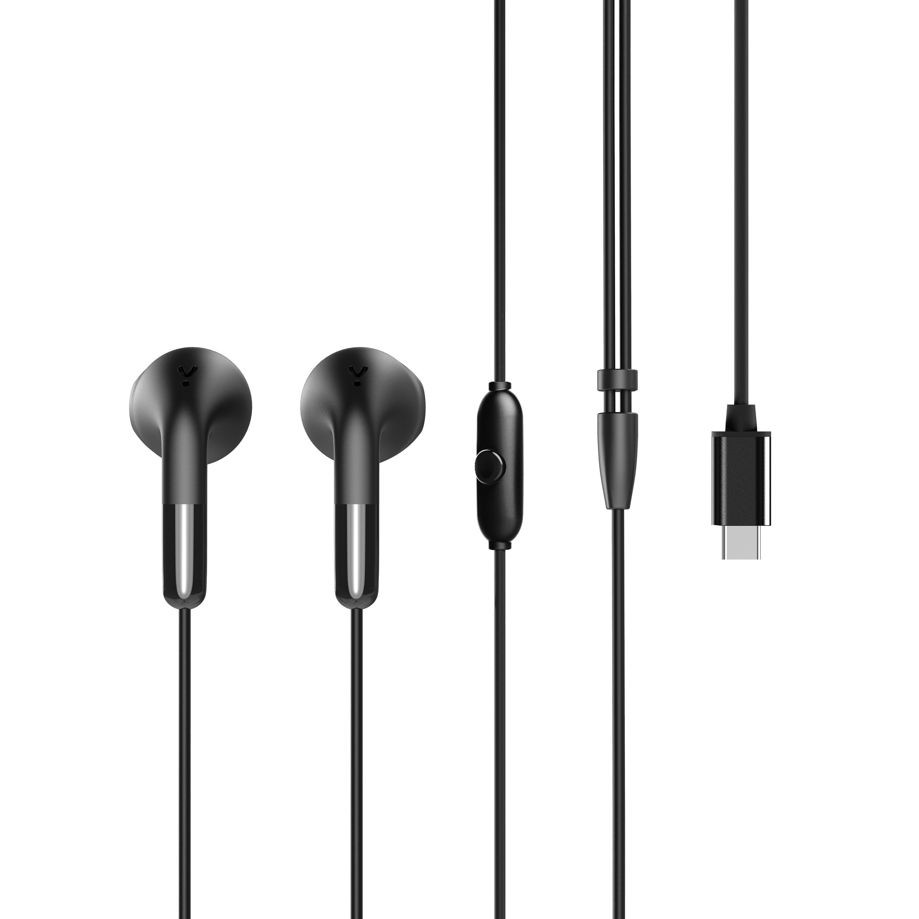 Auriculares muvit e58 usb tipo c negro