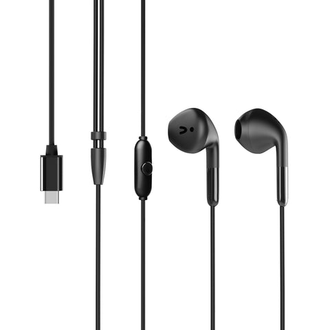 Auriculares muvit e58 usb tipo c negro