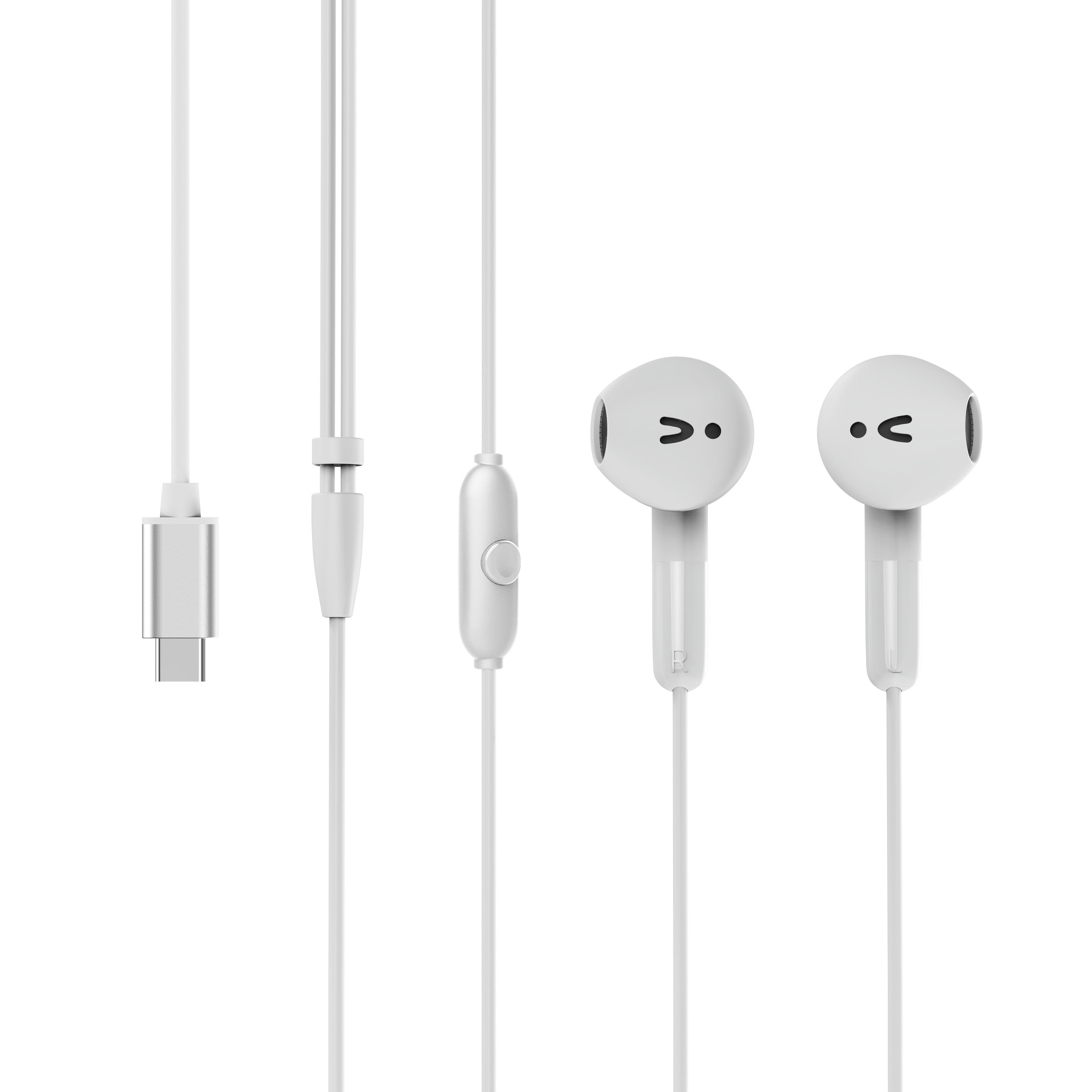 Auriculares muvit e58 usb tipo c blanco