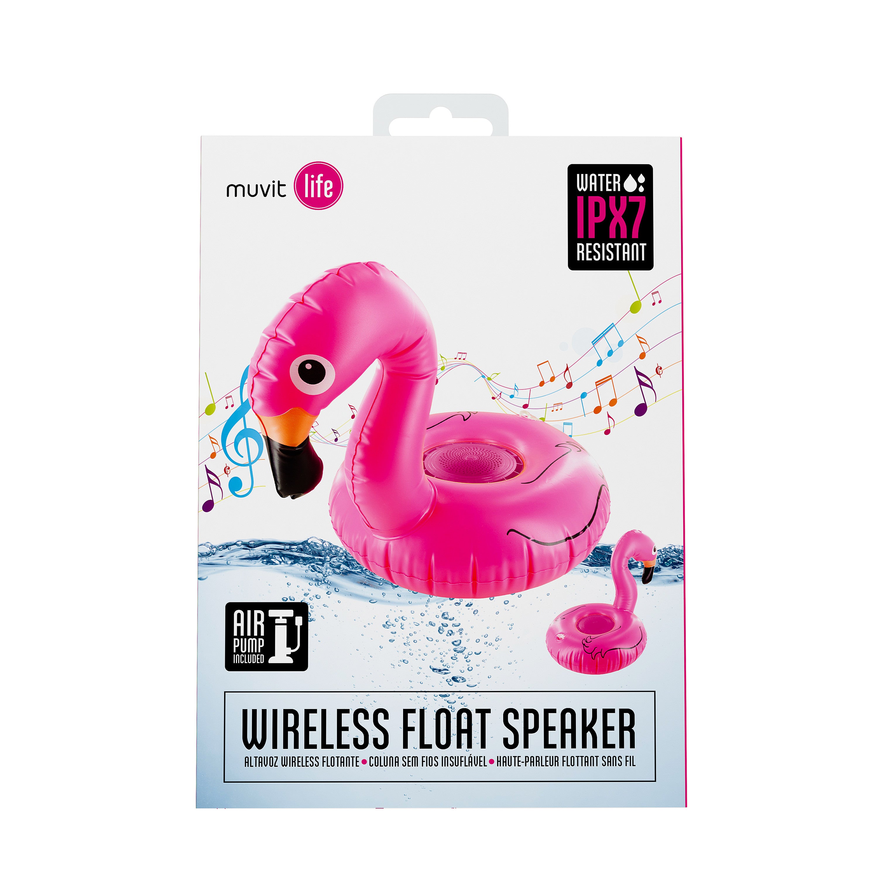 Altavoz flotante muvit life flamenco rosa