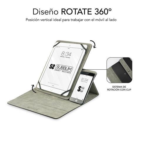 Funda subblim rotate executive para tablet 9.6pulgadas - 11pulgadas negro