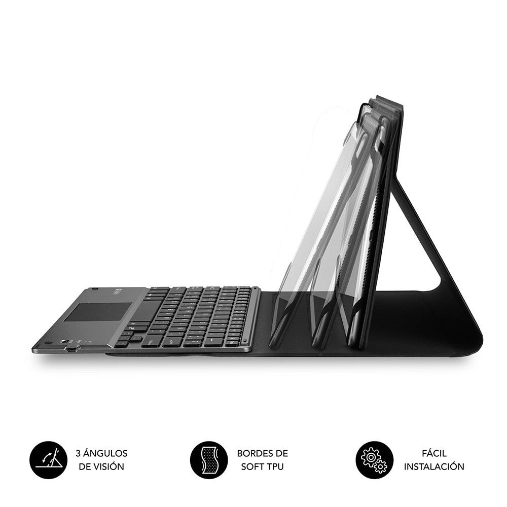 Funda + teclado subblim keytab pro para tablet 9.6pulgadas - 11pulgadas negro