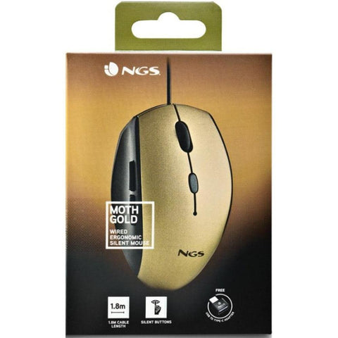 Raton ngs wired ergo silent mouse oro