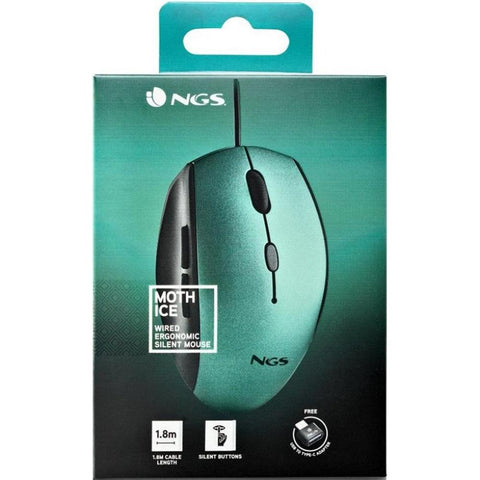 Raton ngs wired ergo silent mouse azul