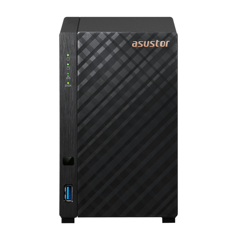 Servidor nas asustor tower 2 bay quad - core 1.7ghz 1gb 2.5gbe x1 usb3.2