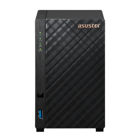 Servidor nas asustor tower 2 bay quad - core 1.7ghz 1gb 2.5gbe x1 usb3.2