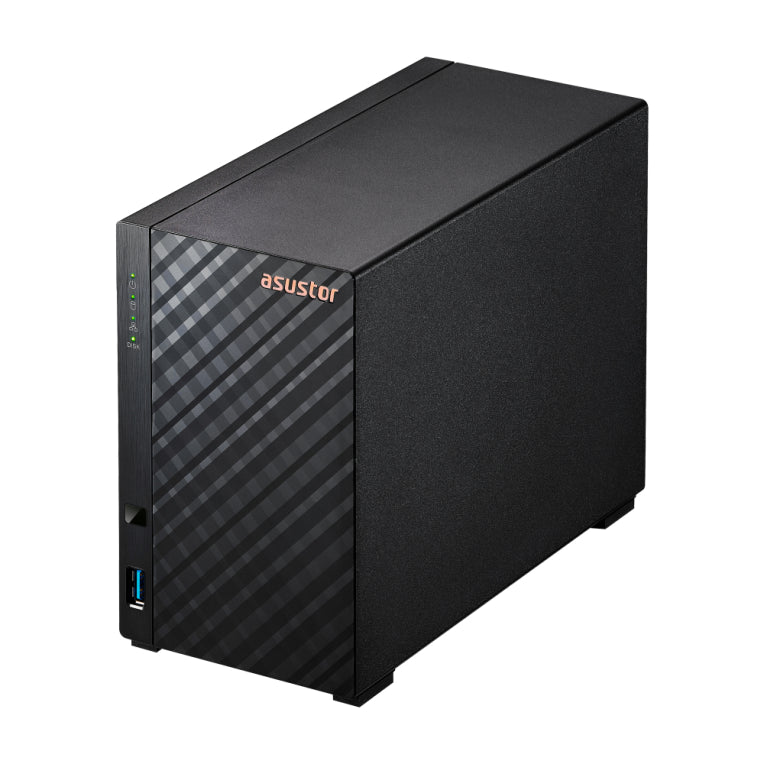 Servidor nas asustor tower 2 bay quad - core 1.7ghz 1gb 2.5gbe x1 usb3.2