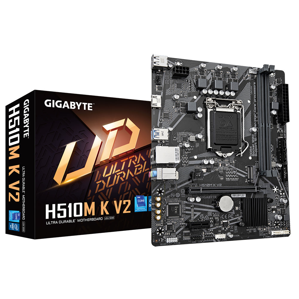 Placa base gigabyte h510m k v2  intel 1200 matx 2ddr4 pcie 3.0 2sata