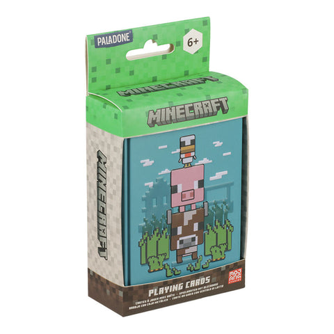 Baraja de cartas en caja metálica paladone minecraft