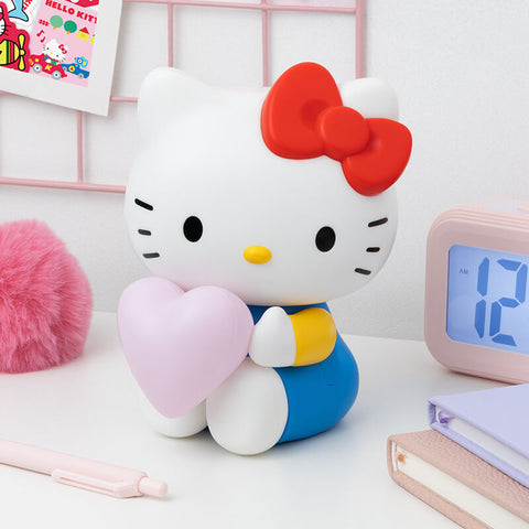 Lámpara 3d paladone hello kitty con corazón 16 cm