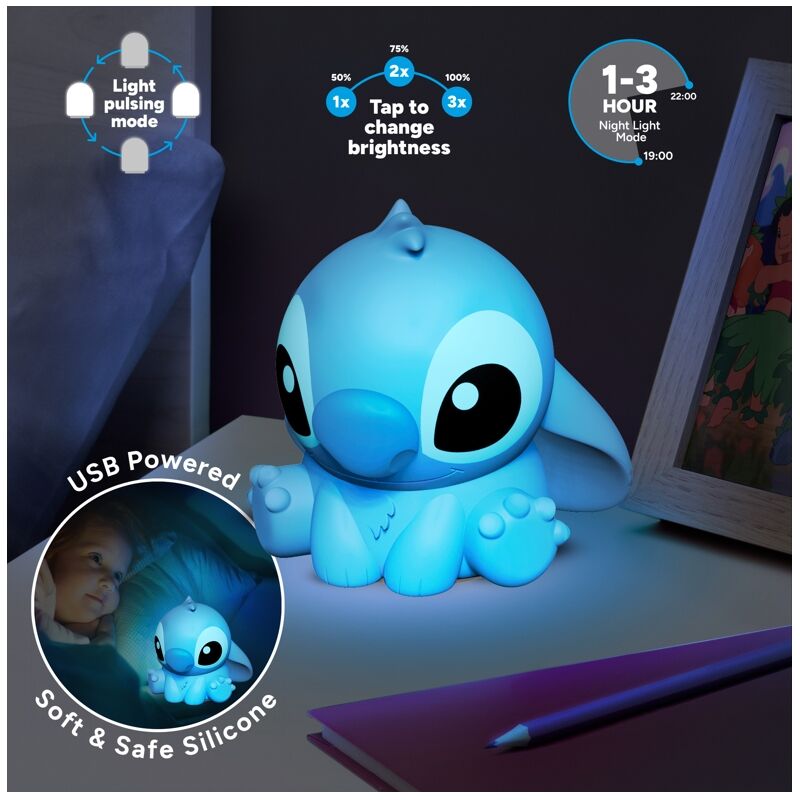 Lámpara de silicona 3d paladone disney stitch