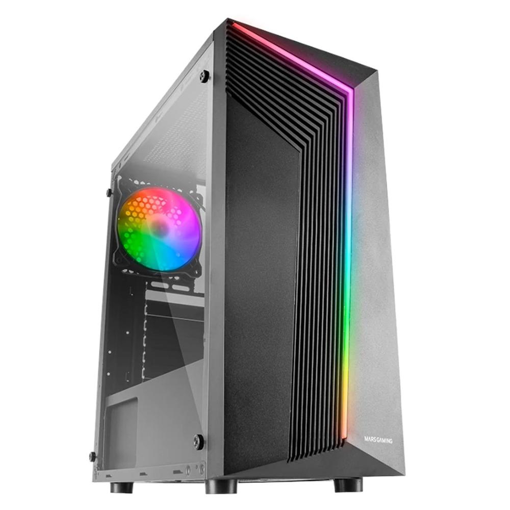 Caja ordenador mars gaming mc - x7 atx argb cristal templado negro