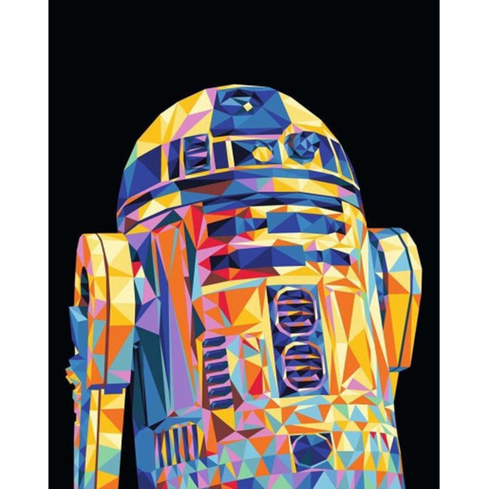 Kit para pintar con números ravensburger creart serie trend c polygon star wars: r2d2