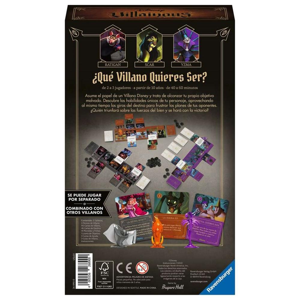 Juego de mesa ravensburger disney villainous evil comes prepared