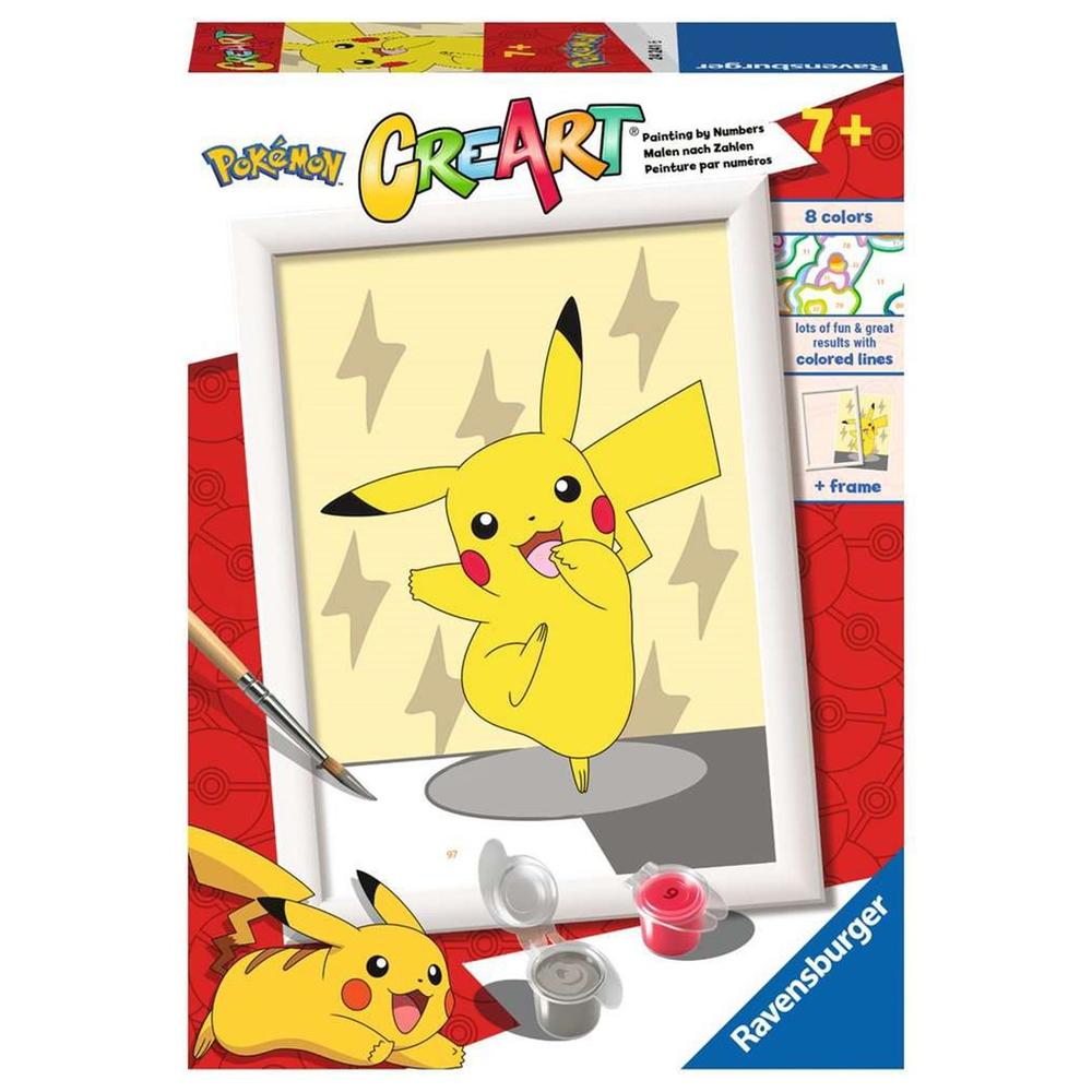 Kit para pintar con números ravensburger creart serie e pokemon: pikachu