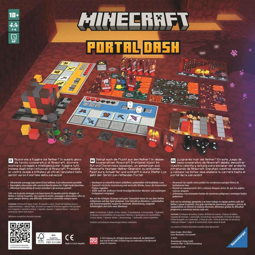 Juego de mesa ravensburger minecraft portal dash (ex magma & monsters)